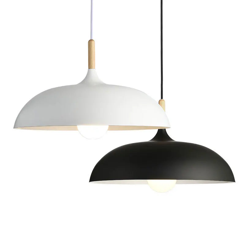 Afralia™ Wood & Aluminum Pendant Lamps, Modern E27 Hanging Lights for Dining Room Kitchen