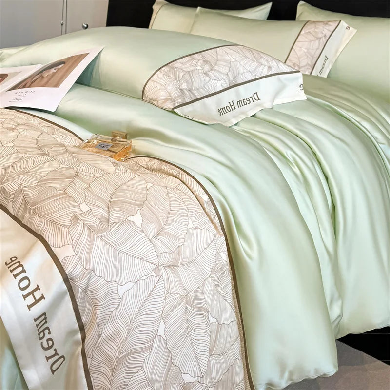 Afralia™ Luxe Rayon Silk Solid Duvet Cover Set: Summer Cozy Satin Bedding for Skin-Friendly Sleep