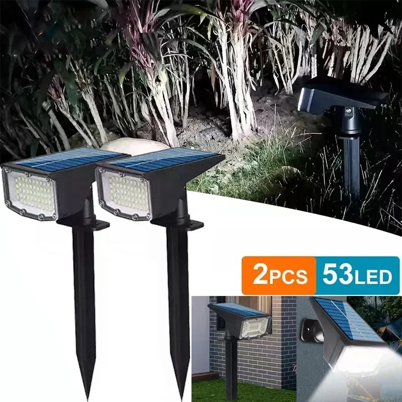Afralia™ Solar Powered 53LED Spotlight: Adjustable, Waterproof Outdoor Landscape Wall Light