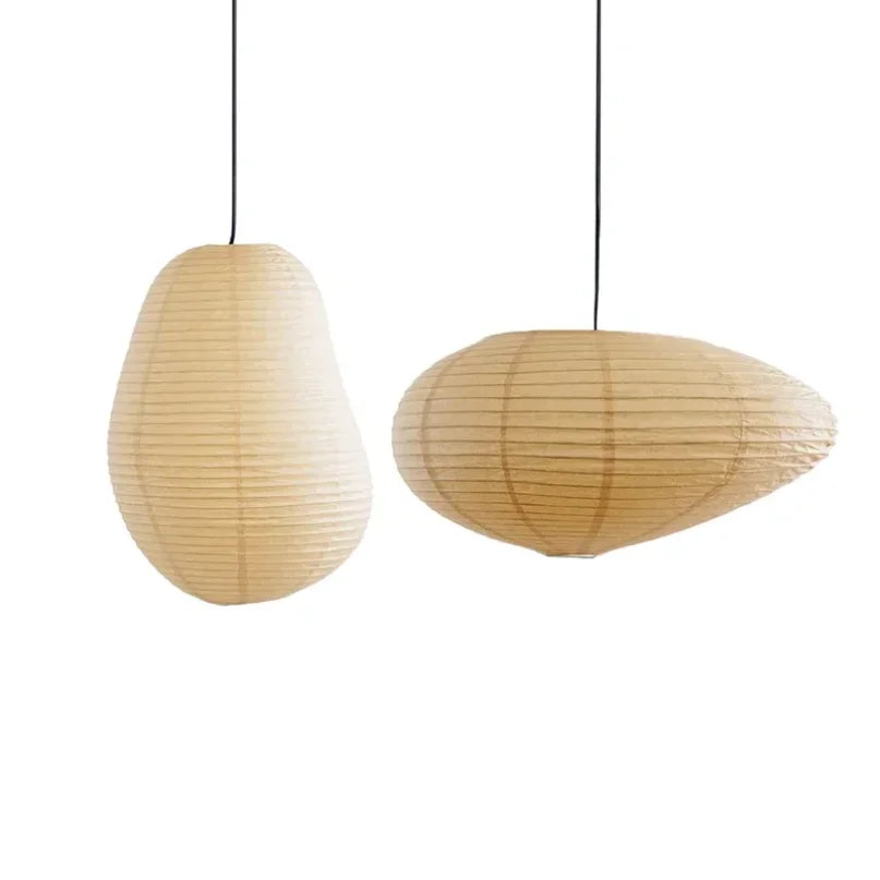 Afralia™ Wabi Sabi Rice Paper Chandelier LED Pendant Lights