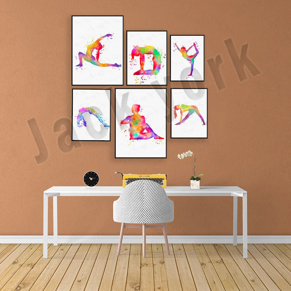 Afralia™ Dance King Yoga Print Women Dance Asana Pose Zen Pilates Art Deco Gift