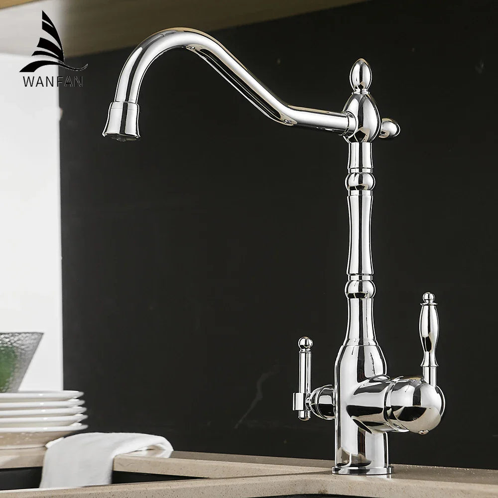Afralia™ Brass Kitchen Water Filter Faucet: Purify Sink Tap Mixer for Drinking