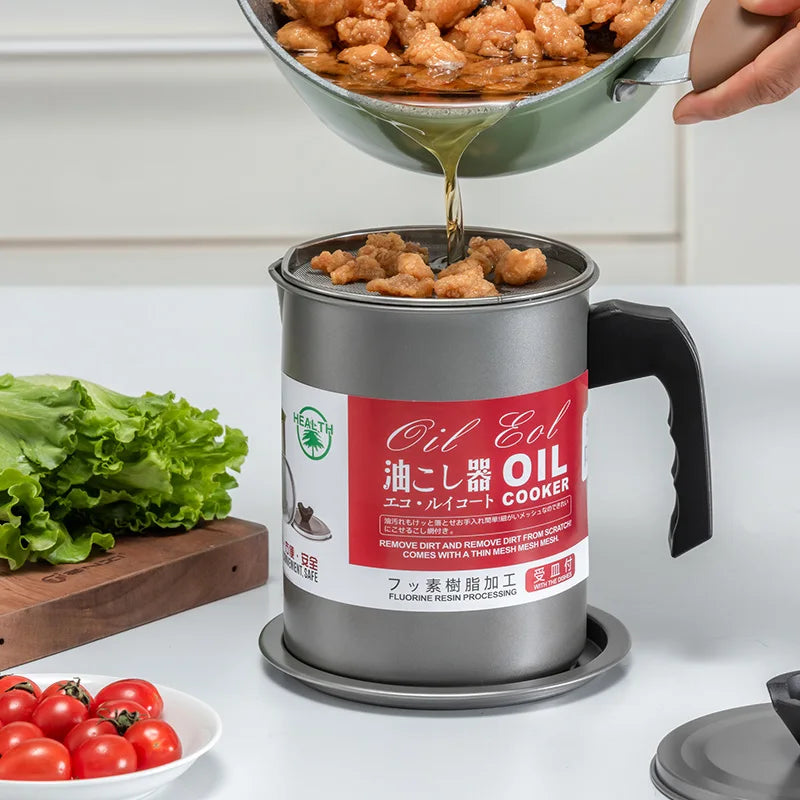 Afralia™ Stainless Steel Oil Filter Pot: Large Capacity Isolating Impurities Jug