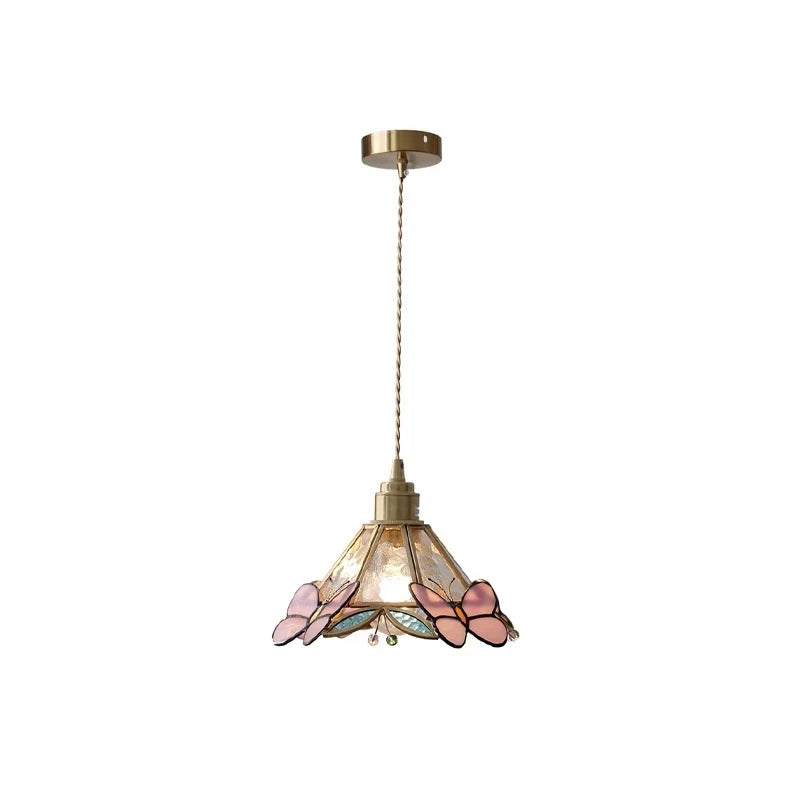 Afralia™ Butterfly Glass LED Pendant Light for Bedroom and Living Room