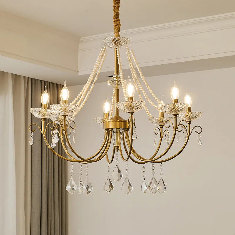 Afralia™ Crystal LED Chandelier Living Room Luxury Lighting E14 Pendant Lamparas