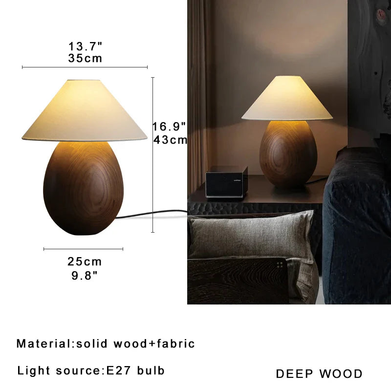 Afralia™ Retro Wood Carving Table Lamp Black Elegant Desk Light Home Office Decor