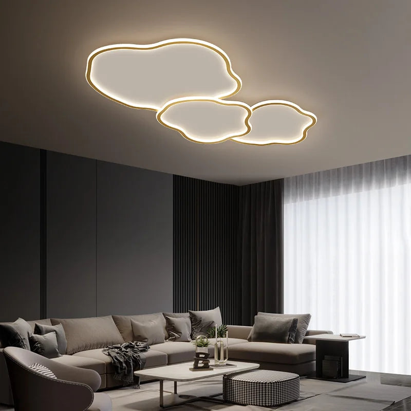 Afralia™ Copper Surface Mount LED Ceiling Light with Remote Control for Living Room