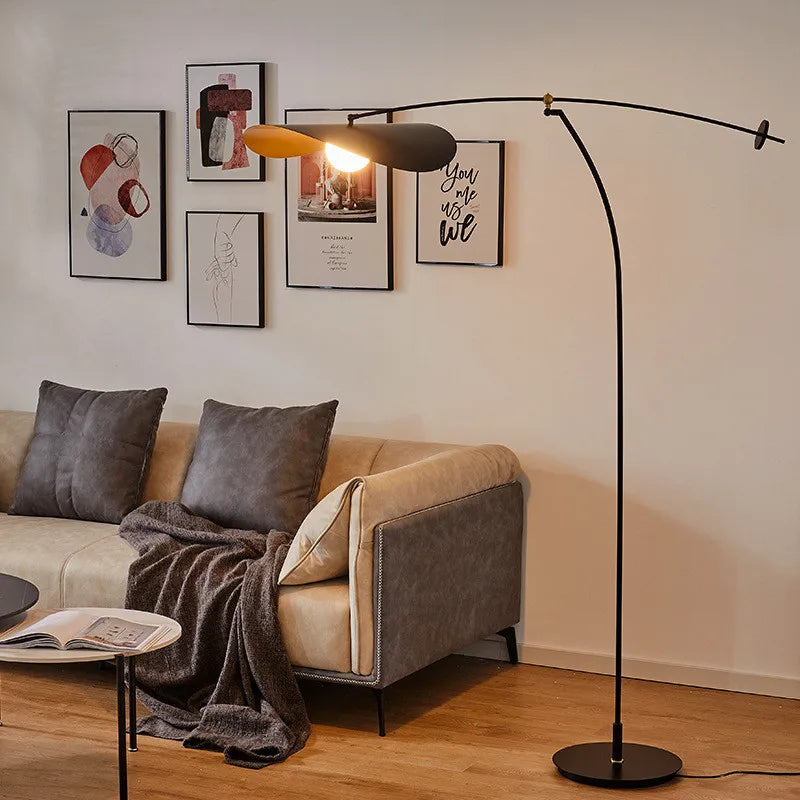 Afralia™ Nordic LED Floor Lamp Adjustable Long Arm Reading Light for Living Room