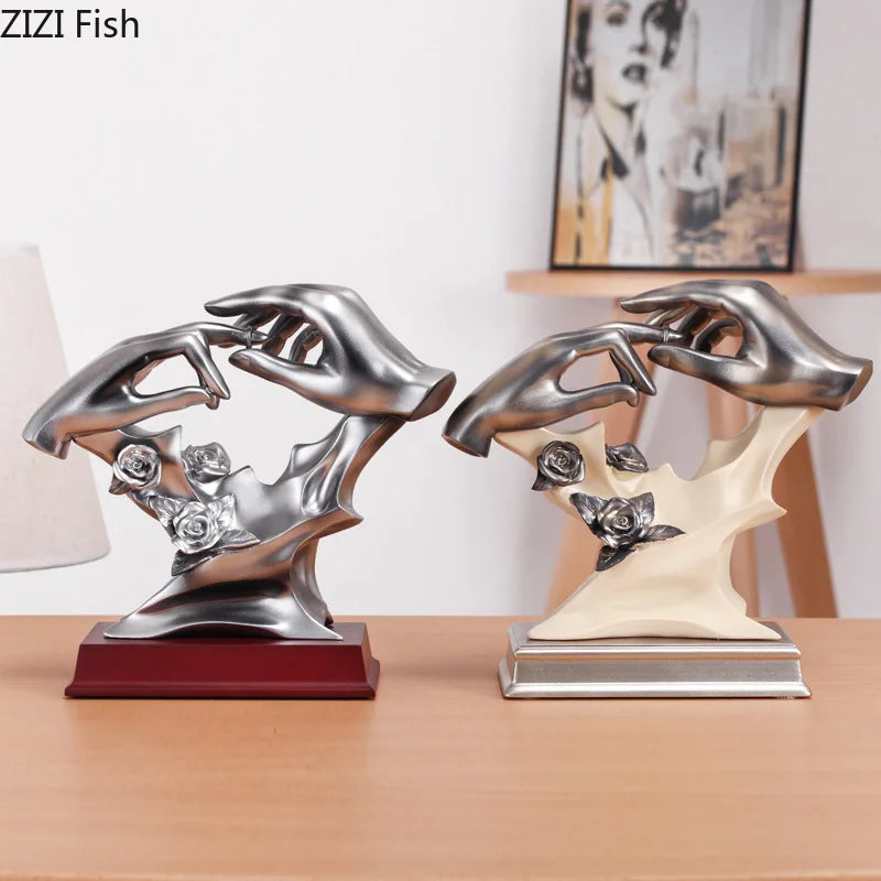 Afralia™ Couples Rings Statue Desk Decoration Resin Crafts Room Decor