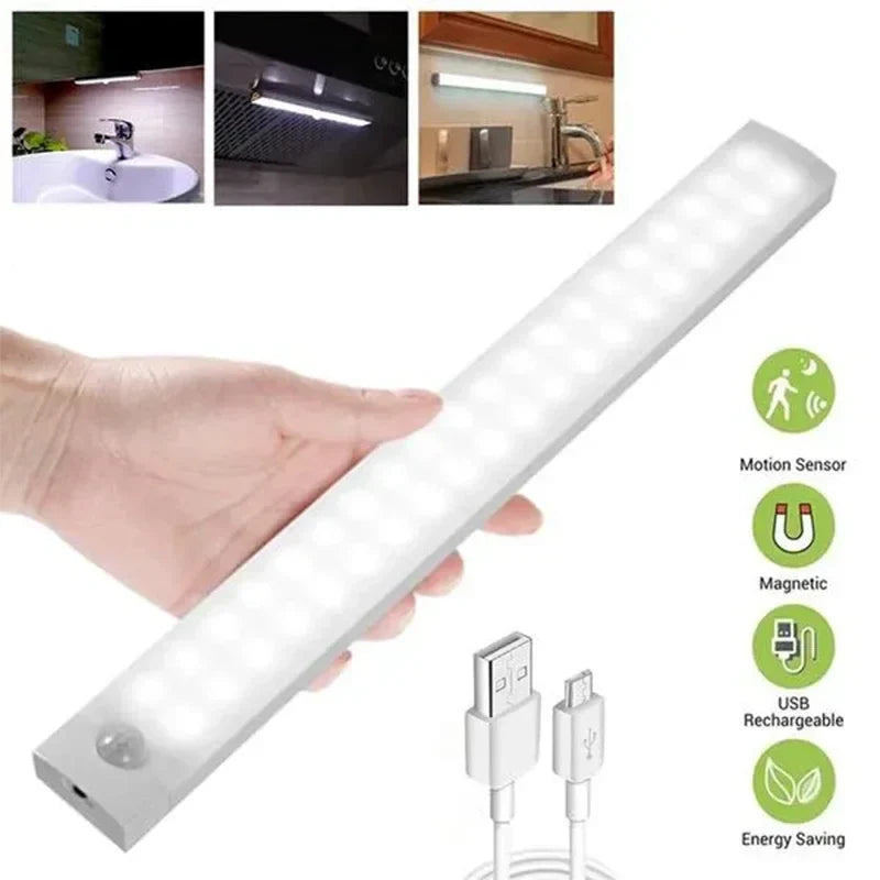 Afralia™ LED Motion Sensor Cabinet Light: Dimmable Rechargeable Nightlight