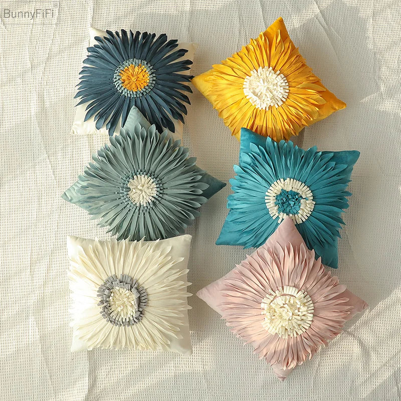 Afralia™ Floral 3D Soft Cushion Covers for Home Decor, Set of 2