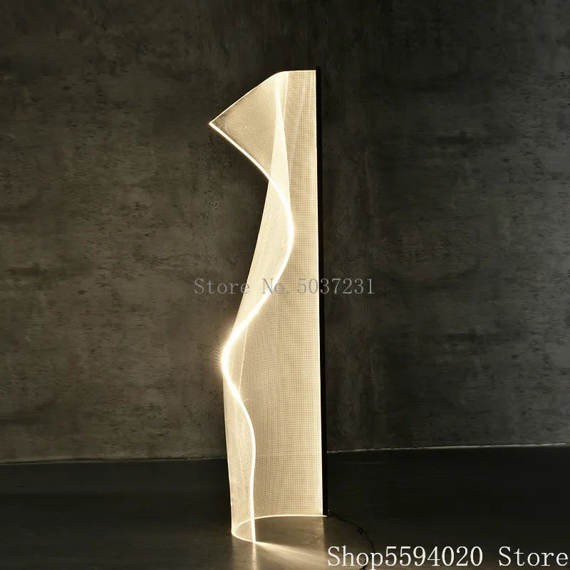 Afralia™ Modern Grid Acrylic Floor Lamp for Living Room Decor Bedroom LED Floor Lamp