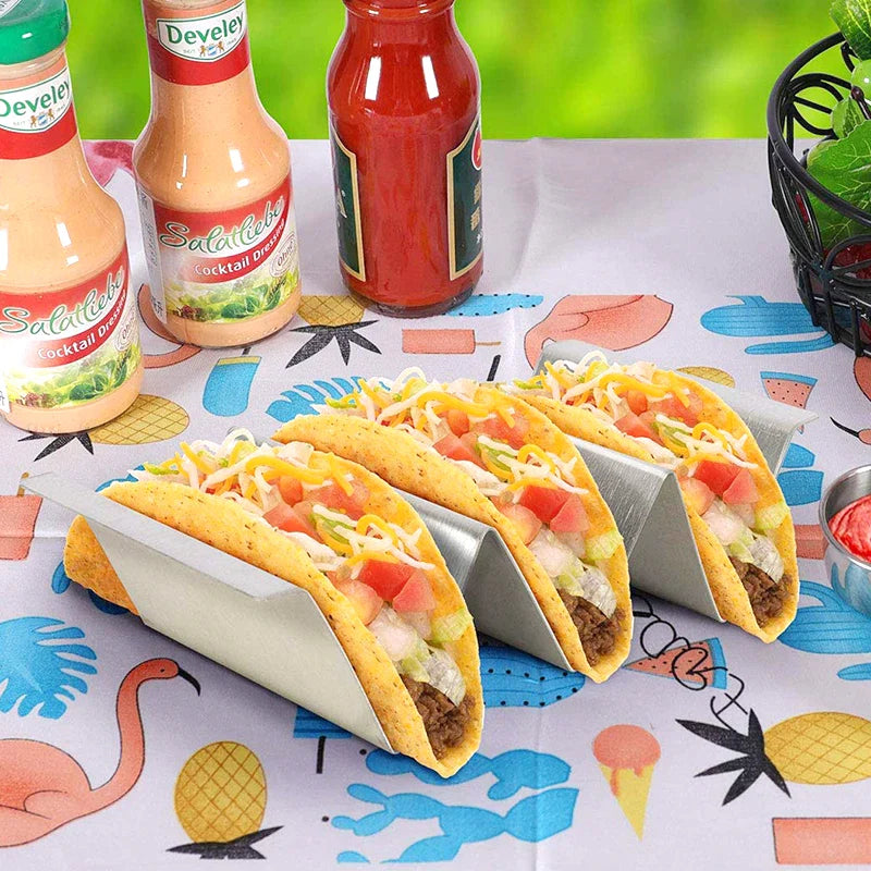 Afralia™ Wave Taco Holder: Stainless Steel Food Display Stand for Restaurant Kitchen