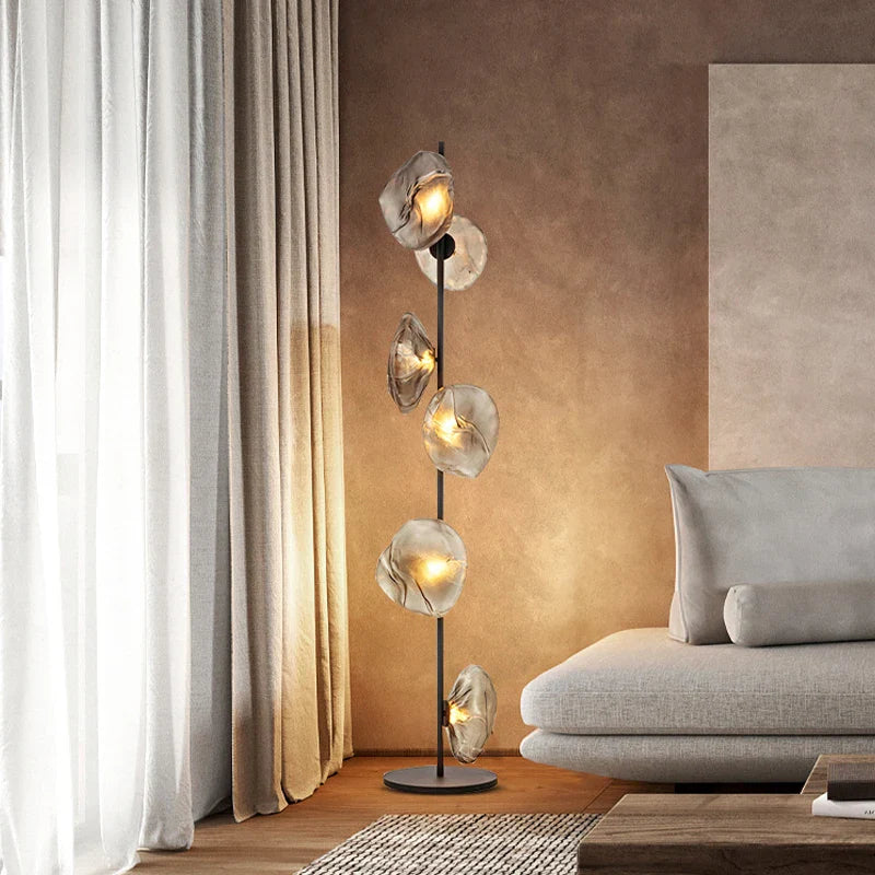 Afralia™ Nordic Glass Shade LED Floor Lamp for Minimalist Living Room & Bedroom