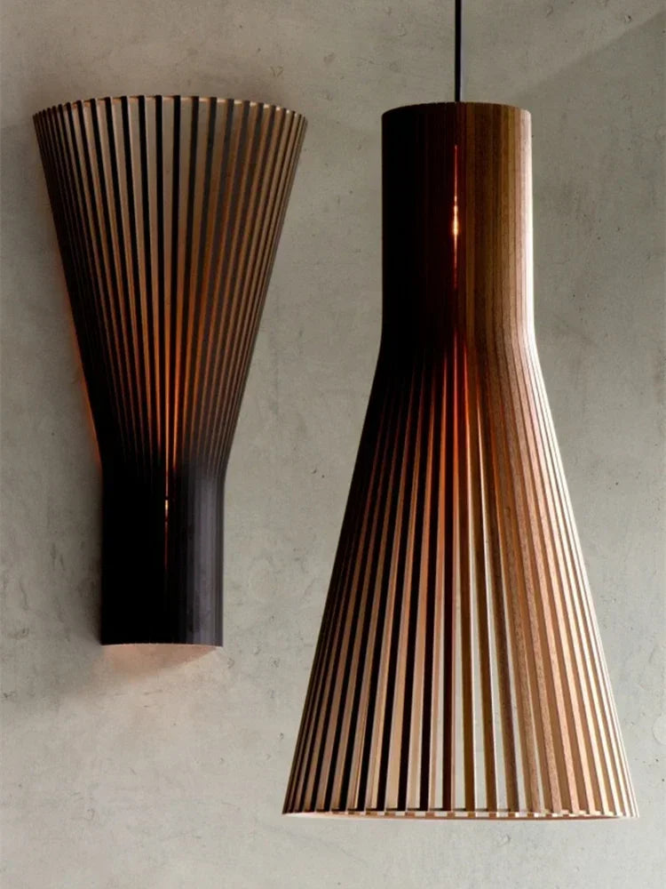 Afralia™ Solid Wood Tatami Wall Sconce Light with E27 Bulb