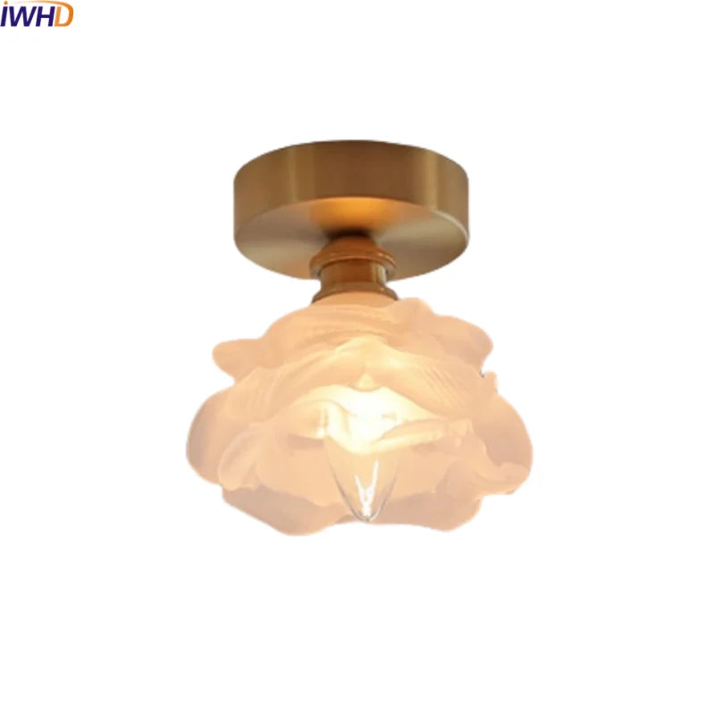 Afralia™ Modern Glass Copper LED Ceiling Light Chandelier for Home, Living Room, Kitchen