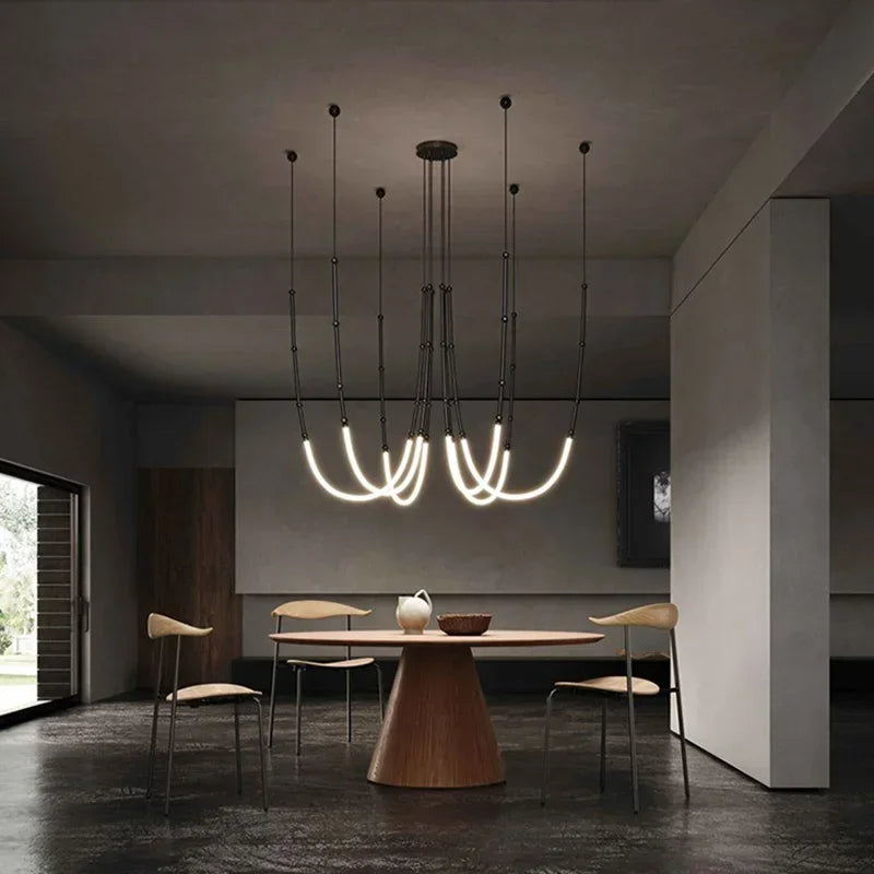 Afralia™ Nordic Modern Art Line LED Pendant Light for Home Décor