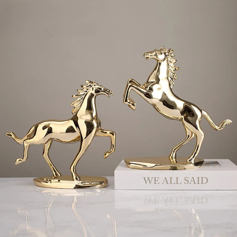Afralia™ Lucky Horse Resin Home Decoration Sculpture