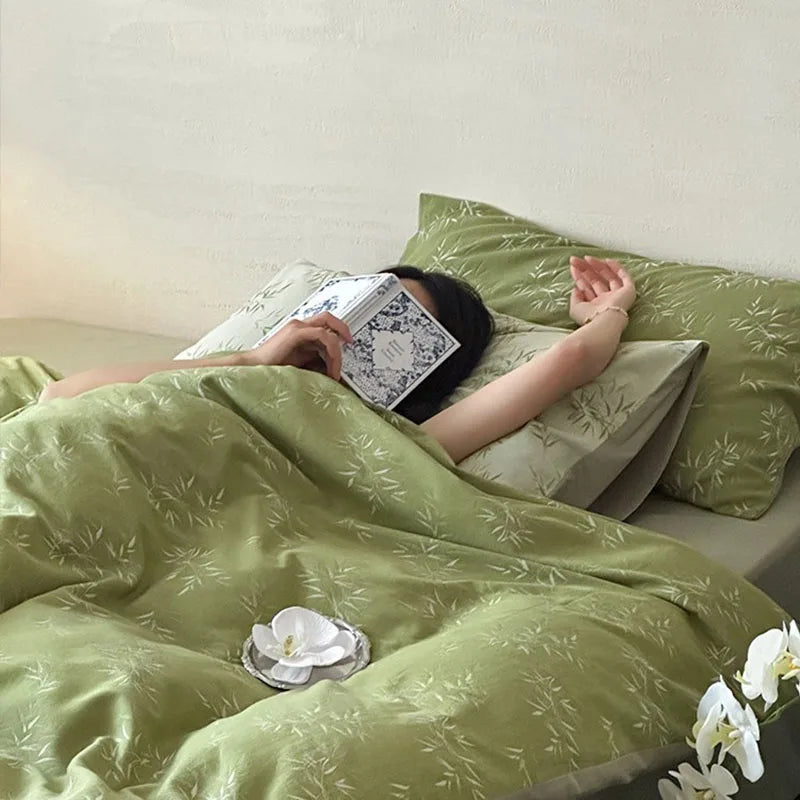 Afralia™ Queen Size Jacquard Cotton Bedding Set for All Seasons