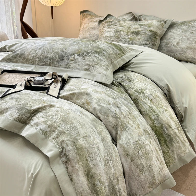 Afralia™ Premium 100s Egyptian Cotton Bedding Set: Quilt Cover, Sheet, Pillowcase