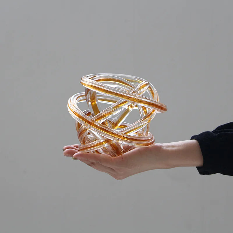 Afralia™ Geometric Wound Glass Twine Sphere Ornament - Handmade Home Decor Accessory