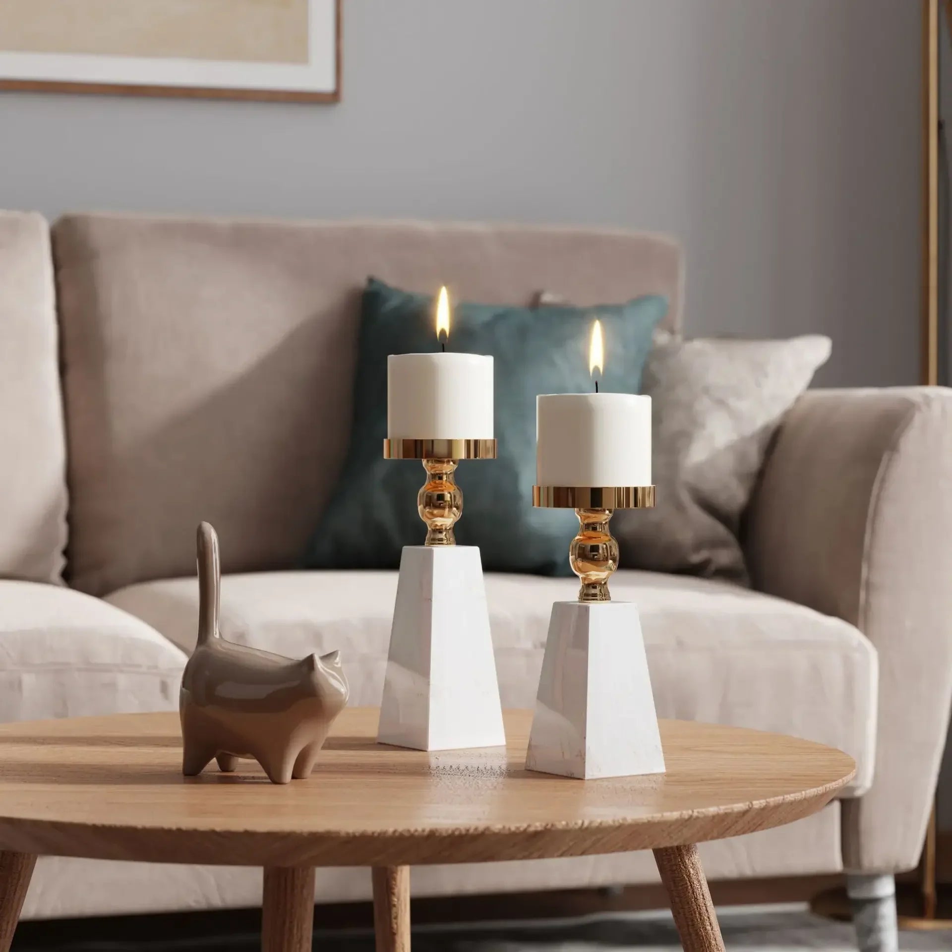 Afralia™ Luxe Marble Candle Holder - Modern Minimalist Style
