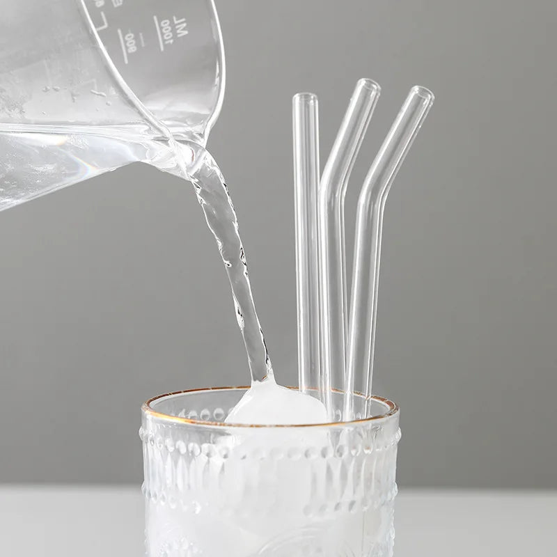 Afralia™ Glass Straws: Reusable Eco-Friendly Drinking Straws with Brushes