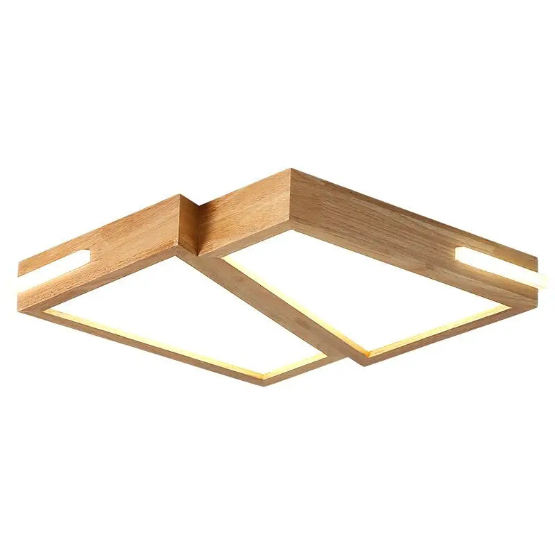Afralia™ Nordic Log Wind Lamps | Modern Geometric Ceiling Light | Solid Wood | Japanese Style