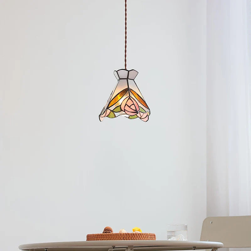Afralia™ Tiffany Style Glass LED Pendant Lights for Dining Kitchen Restaurant Hallway