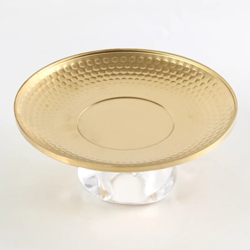 Afralia™ Metal Storage Tray Round: Desktop Organizer, Fruit Platter, Candy Bowl, Jewelry Dish