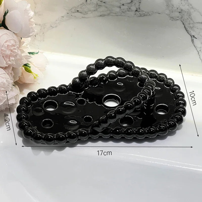 Afralia™ Slipper Ceramic Soap Dish Bathroom Accessories Drainage Rack - White