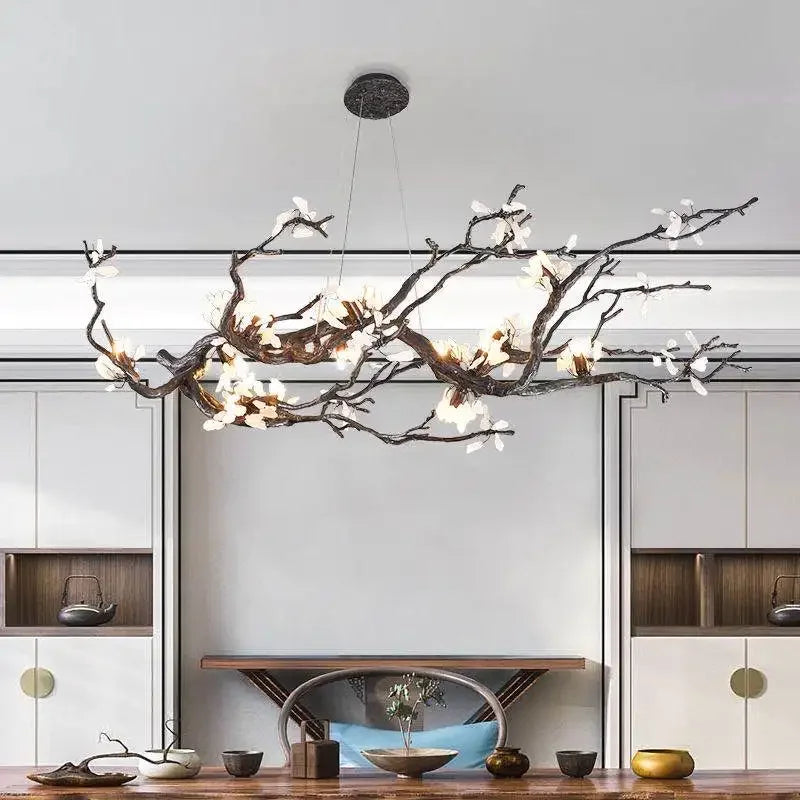 Afralia™ Copper LED Branch Chandelier: Elegant Lighting for Living & Dining Rooms