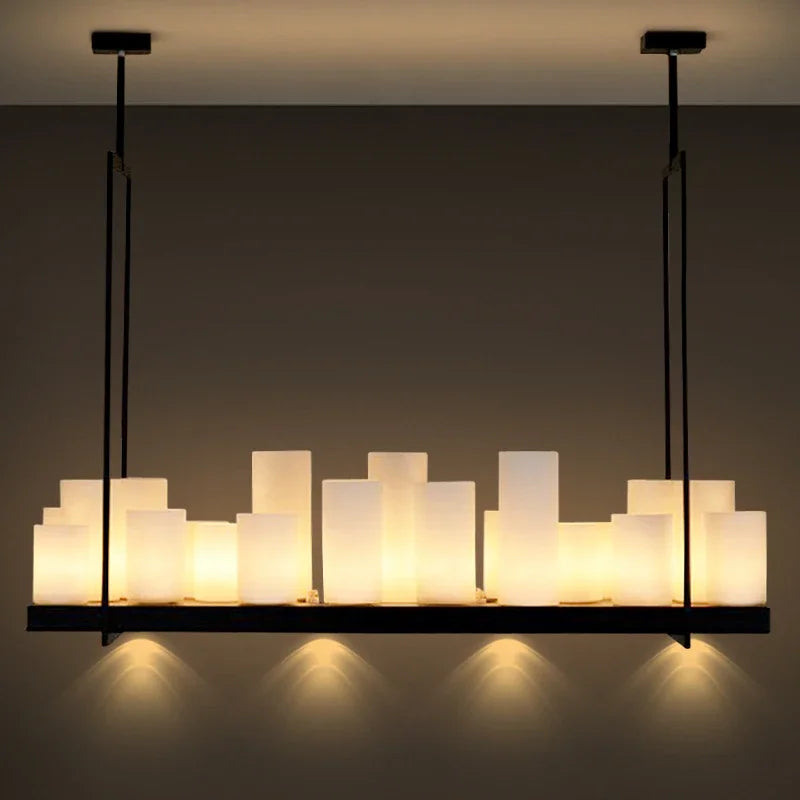 Afralia™ Vintage Glass Candle LED Chandelier for Elegant Living and Dining Spaces