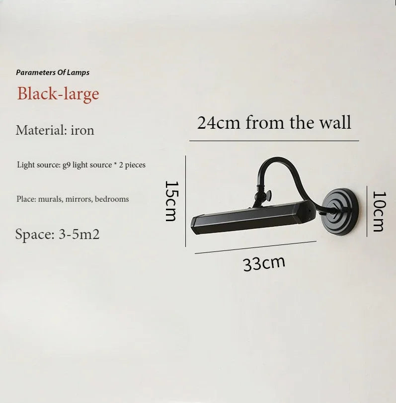 Afralia™ Modern Gold Mirror Headlight Wall Light for Bedroom and Picture Art Deco