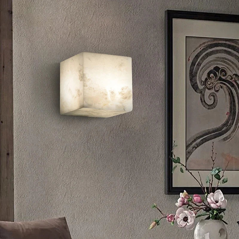 Afralia™ Luxury Marble Wall Lamp LED Sconce for Home, Hotel, and Restaurant