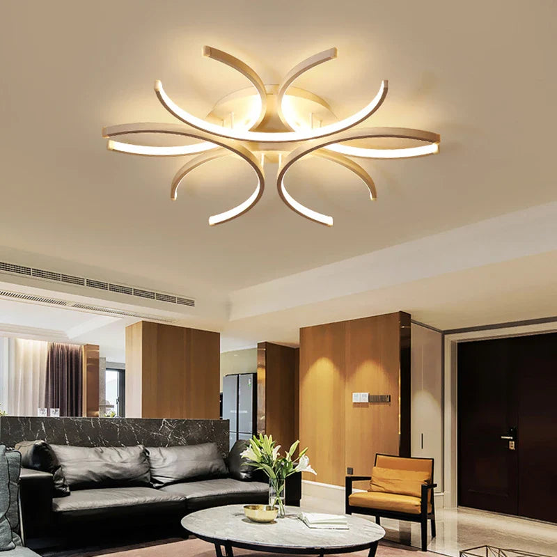 Afralia™ Luxury LED Ceiling Lights with Remote Dimming for Living Room, Bedroom, Kitchen