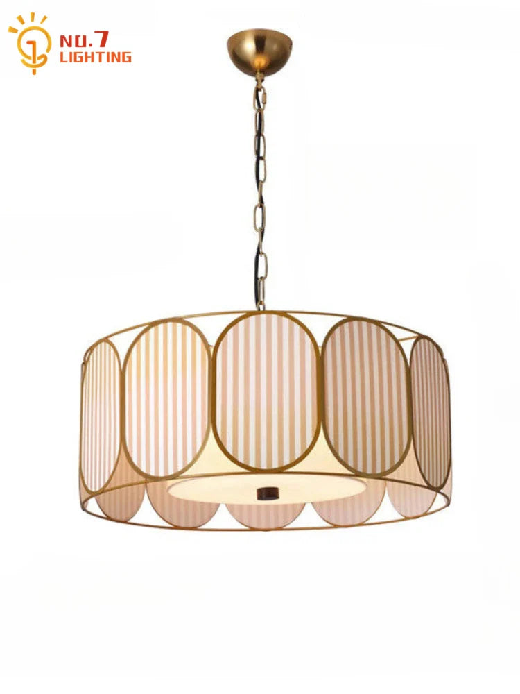 Afralia™ Medieval Style Pendant Lights LED Fabric Art Decorative Hanging Lamp