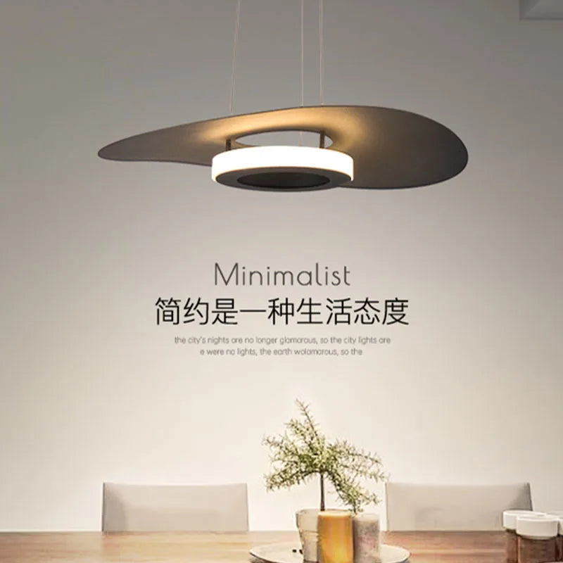 Afralia™ Modern LED Ceiling Chandelier Black/White Minimalist Living Room Bedroom Nordic