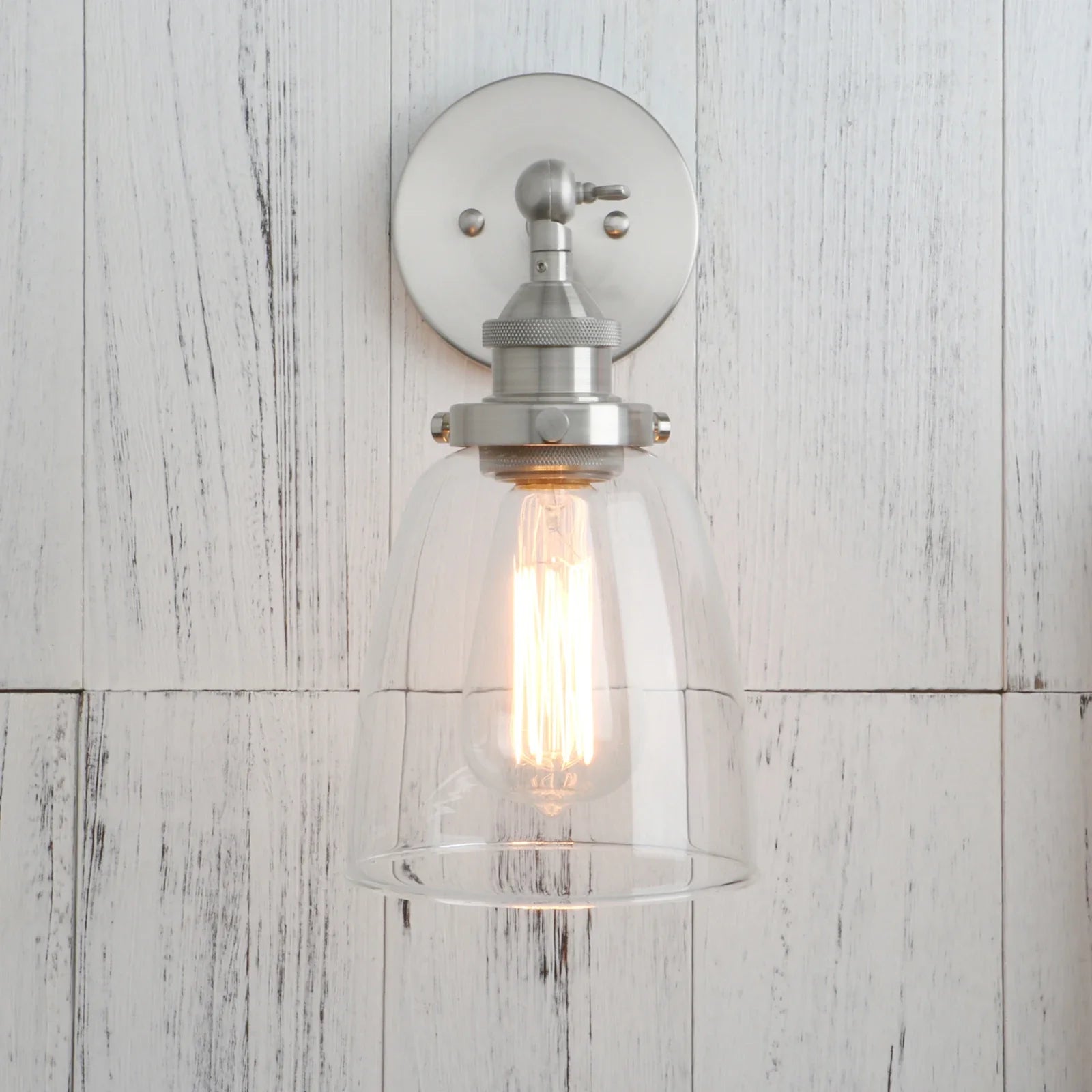Afralia™ Clear Glass Wall Lamp: Modern Sconce Mirror Light Fixture for Vintage Indoor Decor