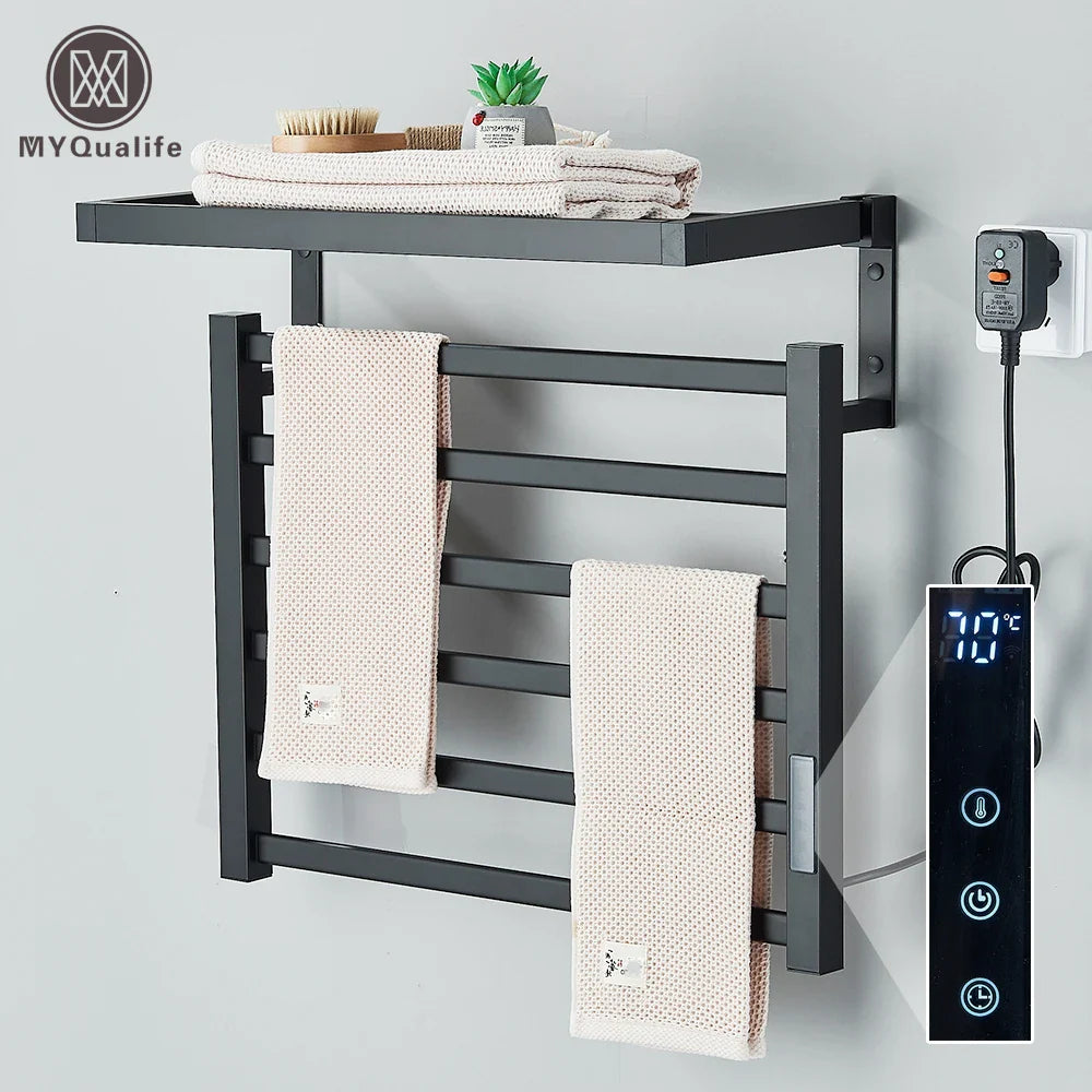 Afralia™ Electric Towel Rack with Digital Display and Thermostatic Settings