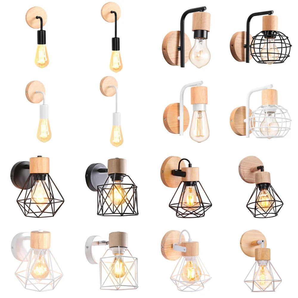 Afralia™ Wooden Wall Lights Nordic Wall Lamps Modern Wall Sconce for Bedroom Bedside Lamp