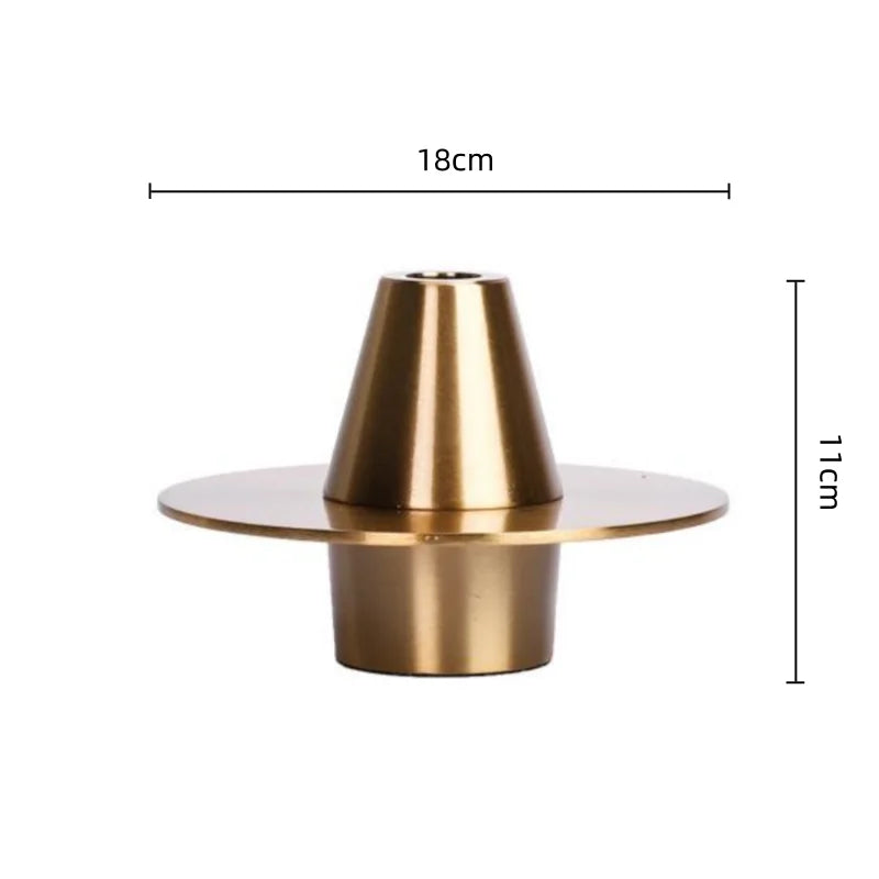 Afralia™ Golden Geometry Metal Handicraft Flower Vase UFO Home Decor