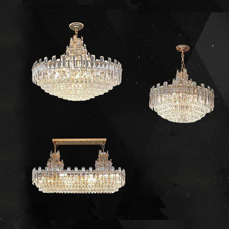 Afralia™ Modern Luxury Crystal Chandelier for Duplex Living Room, Dinning Decor Suspended Light