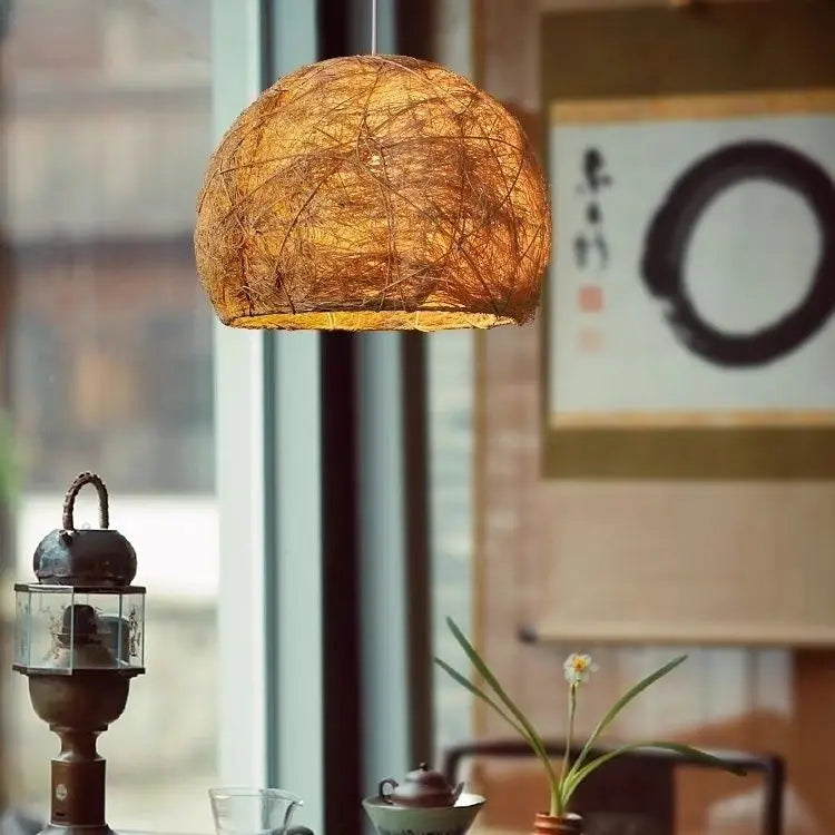 Afralia™ Handmade Rattan Bamboo Pendant Lamp for Creative Living Room Lighting