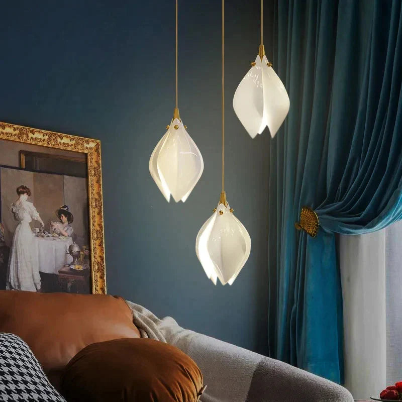 Afralia™ Magnolia Chandelier: Luxury Staircase Pendant Light for Hotel Restaurant Bedroom