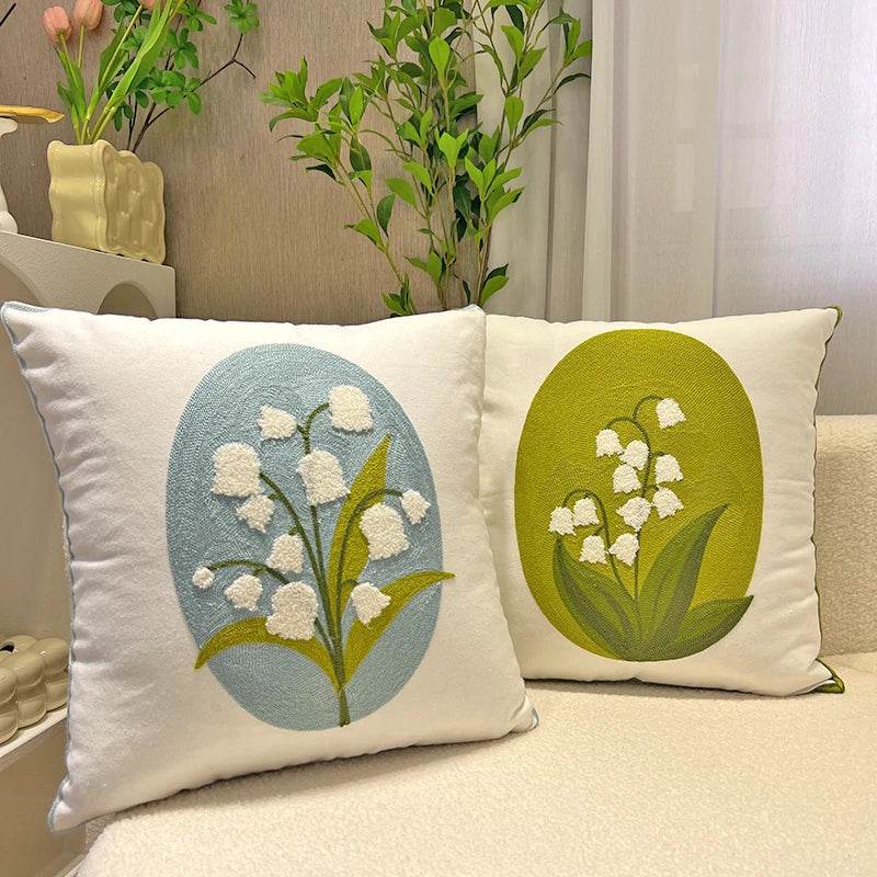 Afralia™ Blue Hyacinth Square Pillowcase, Non-Scripta Design, Modern Home Decoration