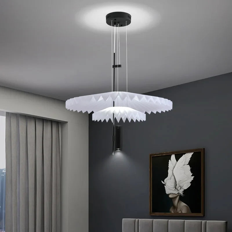 Afralia™ Minimalist Golden Chandelier for Restaurant Living Room Bedroom