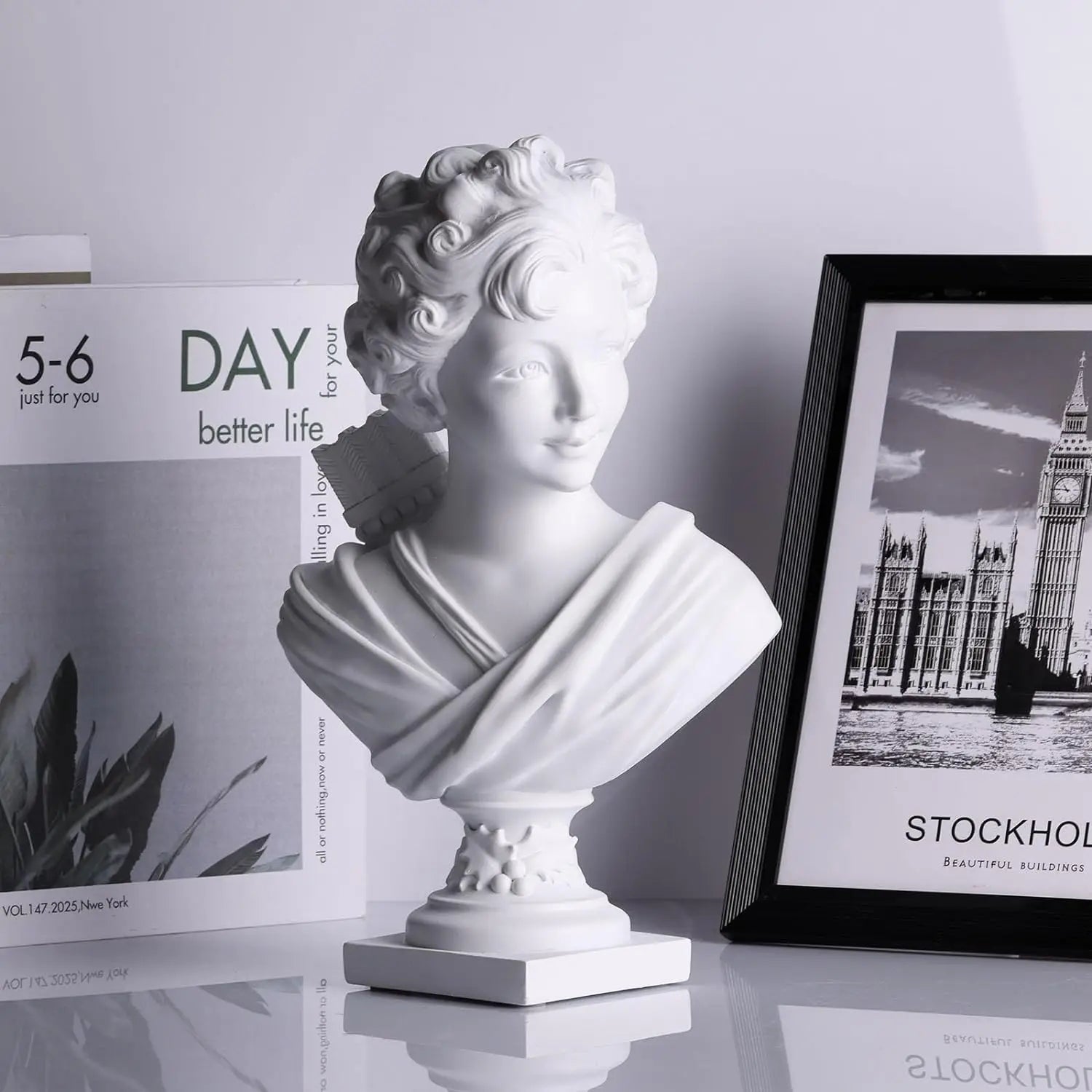 Afralia™ 12.2" Cupid Statue Plaster Sculpture for Painting Practice and Home Decor