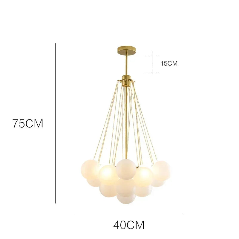 Afralia™ Scandinavian Bubble Glass Chandelier Pendant Light E27 Bulb