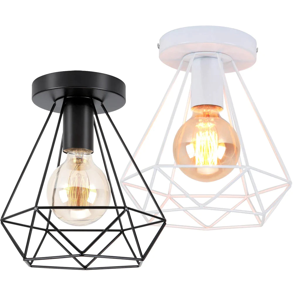 Afralia™ Vintage Industrial Cage Ceiling Light for Modern Retro Home Decor
